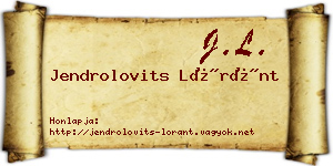 Jendrolovits Lóránt névjegykártya